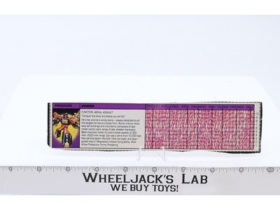 Divebomb Action Figure Tech Spec 1986 Vintage Hasbro G1 Transformers