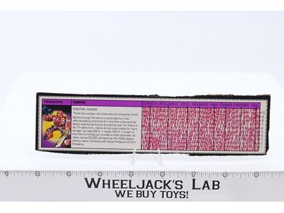 Rampage Action Figure Tech Spec 1986 Vintage Hasbro G1 Transformers