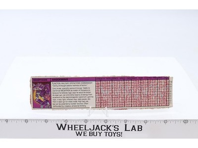 Shockwave Action Figure Tech Spec 1985 Vintage Hasbro G1 Transformers