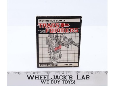 Hot Spot Action Figure Vintage Instruction Manual 1986 Hasbro G1 Transformers