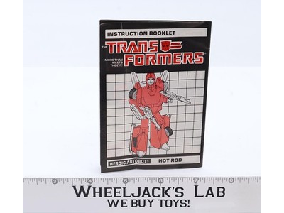 Hot Rod Instruction Manual Booklet Action Figure 1986 Hasbro G1 Transformers
