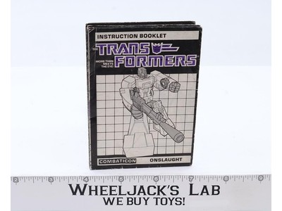 Onslaught Action Figure Vintage Instruction Manual Booklet 1985 G1 Transformers