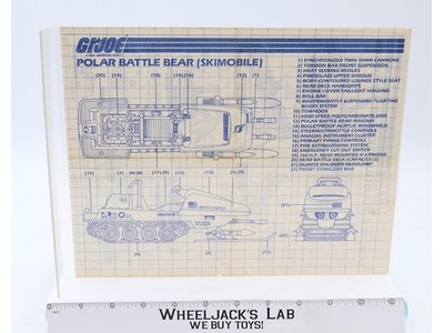 Polar Battle Bear (Skimobile) 1983 ORIGINAL Instructions Blueprints G.I. Joe