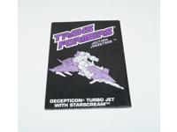 Starscream Action Master Figure Instruction Manual 1989 Hasbro G1 Transformers