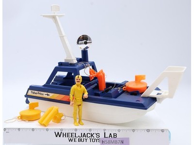 Sea Shark Rescue Patrol Boat 1981 Adventure People Fisher Price Action Vehicle