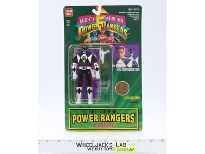 Auto Morphin Zach Black Ranger MMPR Power Rangers 1994 Bandai Figure NEW SEALED