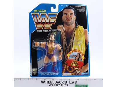 Razor Ramon PURPLE Shorts WWF Wrestling Blue Card 1994 Hasbro Figure NEW SEALED