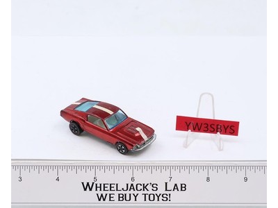Custom Mustang Red w/ White Interior 1967 1968 Redline Hot Wheels Mattel Vtg RL
