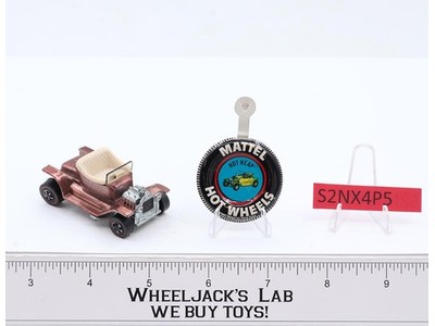 Hot Heap Brown W/ White Int 1968 Hot Wheels Mattel Vtg Redline RL USA w/ Button