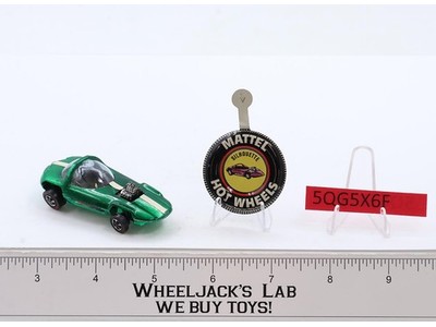 Silhouette Green 1967 1968 Mattel Redline Hot Wheels Vintage RL w/ Button