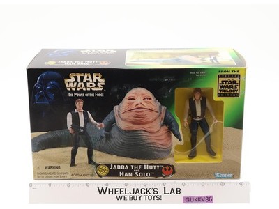 Jabba the Hutt & Han Solo Star Wars POTF 1997 Kenner Figure Set NEW SEALED