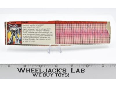 Prowl Action Figure Tech Spec 1985 Vintage Hasbro G1 Transformers