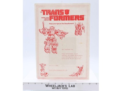 Transformers Autobot Reinforcements Milton Bradley Australia Letter Vintage G1