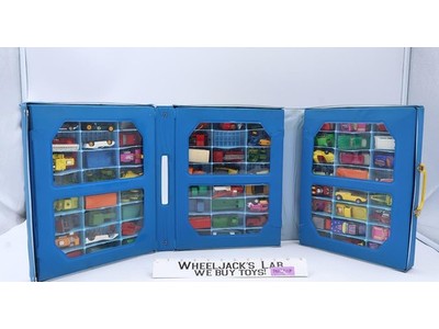 Matchbox 72 Deluxe Car Carry Case W/ Trays & Diecast Cars Trucks 1960s 1970s Vtg