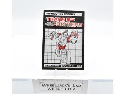 Doublecross Action Figure Instruction Manual Booklet 1987 Hasbro G1 Transformers