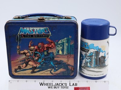 He-Man Masters of the Universe MOTU Aladdin 1984 Lunch Box W/ Thermos Mug