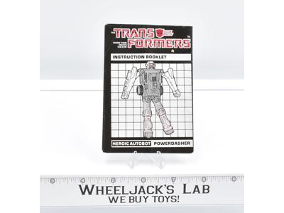 Powerdasher Jet Action Figure Instruction Manual Booklet 1985 G1 Transformers