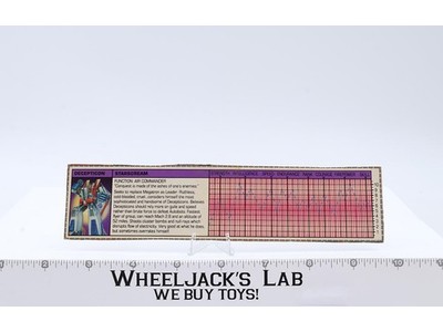 Starscream Action Figure Tech Spec 1984 Vintage Hasbro G1 Transformers