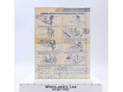 Cobra Water Moccasin 1984 ORIGINAL Instructions / Blueprints G.I. Joe Vehicle