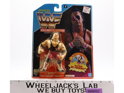 Bret Hitman Hart FRENCH CARD WWF Wrestling 1992 Hasbro Action Figure NEW SEALED