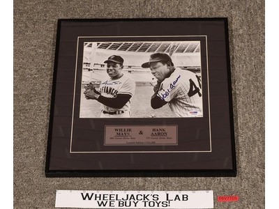 Willie Mays & Hank Aaron Framed AUTOGRAPHED Picture 8x10 W/ COA 173/1000