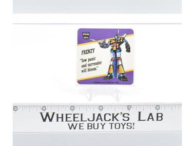 Frenzy Transformers Action Trading Card Motto Sticker Insert 1985 G1 Hasbro