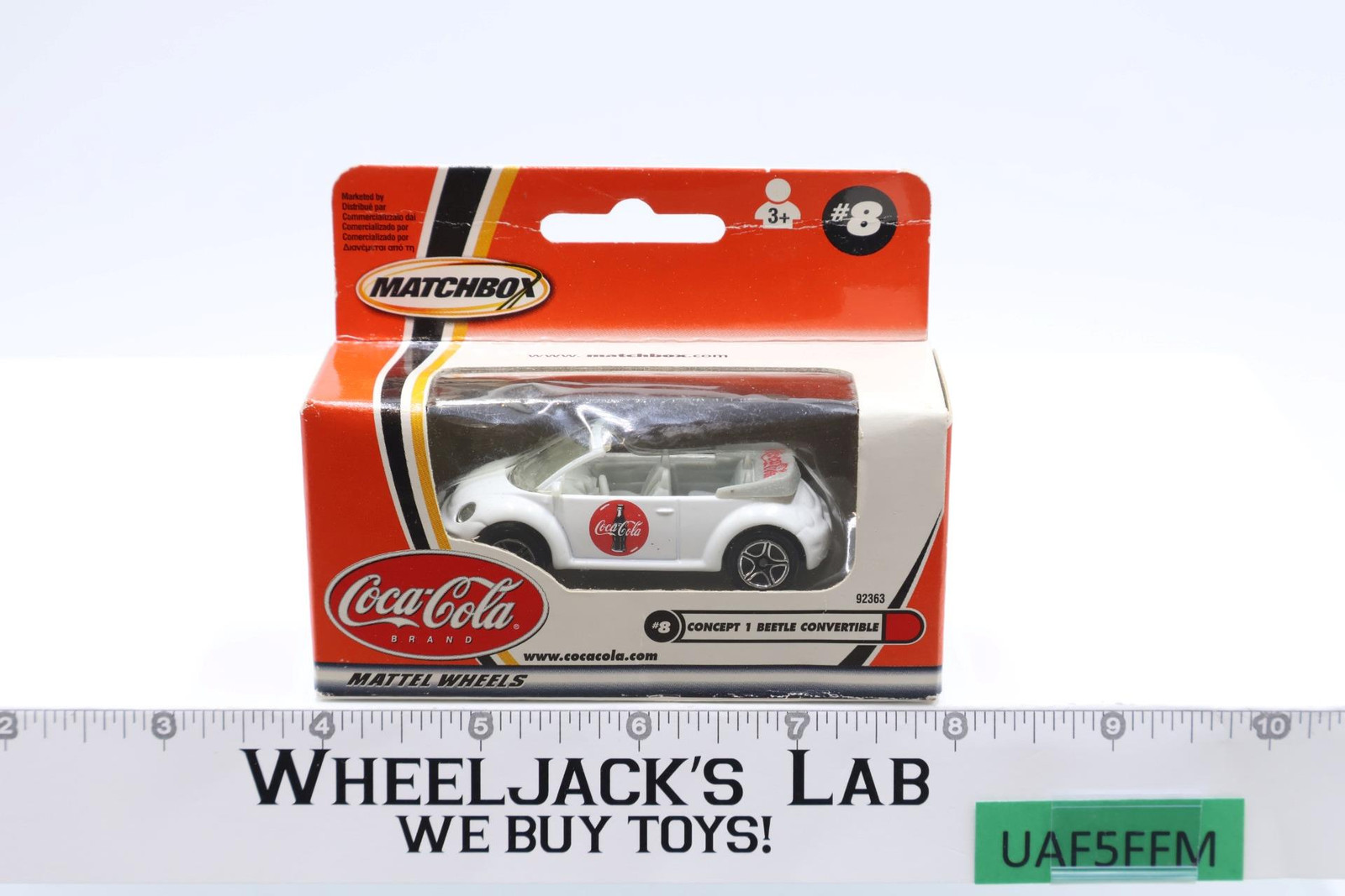 Concept 1 Beetle Conertible 2000 Matchbox Coca-Cola #92363 White NEW MISB
