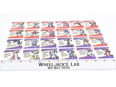 FULL Motto Sticker SET with SKYWARP Transformers Action Trading Card 1985 G1