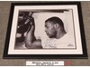 Mike Tyson with Punching Bag Framed AUTOGRAPHED B&W Picture 16x20 W/ COA