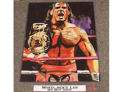 Shawn Michaels HBK Kid Artist Poster W/COA Cert WWF WWE AUTOGRAPHED 24x18