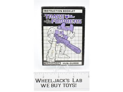 Hun-Gurrr Action Figure Instruction Booklet Manual 1987 Vintage G1 Transformers