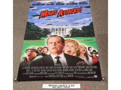 Mars Attacks Jack Nicholson Danny DeVito 1996 Rolled Movie Poster 40 x 27