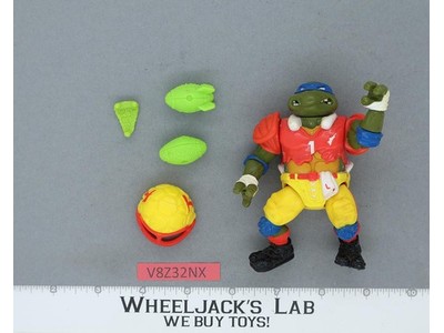 T.D. Tossin' Leo 100% Complete Teenage Mutant Ninja Turtle 1991 Playmates Action