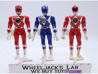Lot of 3 Power Rangers 1993-94 Red Pink Blue Karate 8" Bandai Action Figures