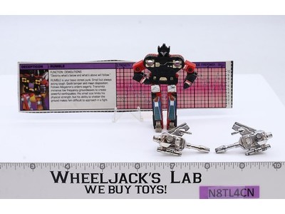 Rumble Cassette SILVER 100% Complete Vintage 1985 G1 Transformers Figure