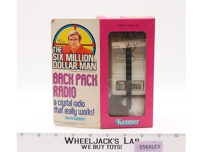 Back Pack Radio Crystal Radio W/ Helmet & Box Six Million Dollar Man 1975 Kenner