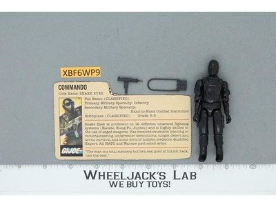 Snake Eyes V1 Straight Arms 100% Complete G.I. Joe 1982 Hasbro Vintage Figure