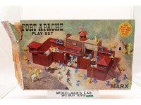 Fort Apache Play Set Marx #3124/3681-S Satin-Metal Western W/ Original Box