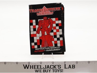 Gunrunner Pretender Instruction Manual Booklet 1988 Hasbro G1 Transformers