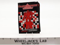 Gunrunner Pretender Instruction Manual Booklet 1988 Hasbro G1 Transformers