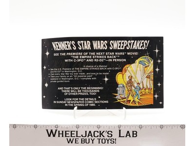 Sweepstakes Promo Paper Insert ORIGINAL Star Wars ESB 1979 Kenner