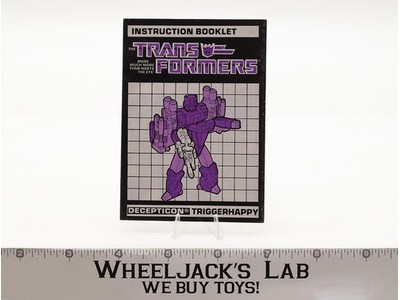 Triggerhappy TARGETMASTER Action Figure Instruction Manual 1987 G1 Transformers