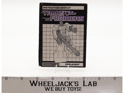 Onslaught Action Figure Vintage Instruction Manual Booklet 1985 G1 Transformers