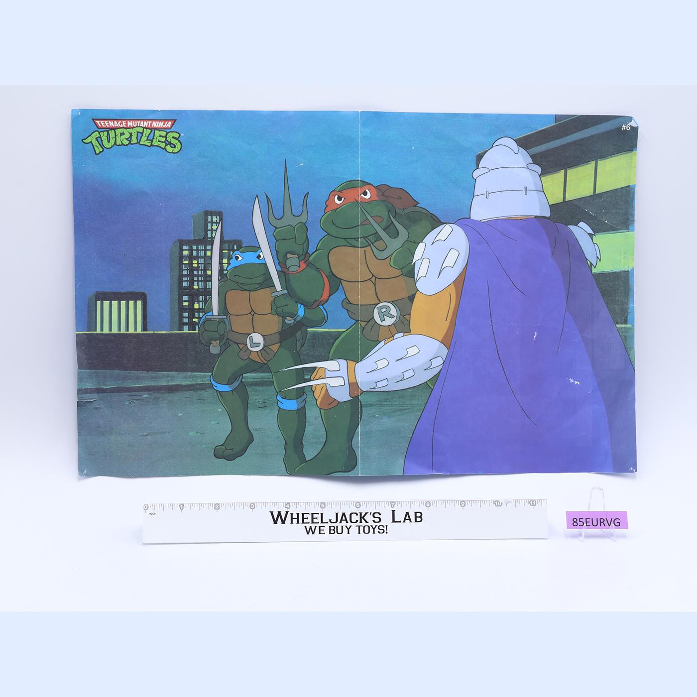 Teenage Mutant Ninja Turtles TMNT #6 Insert Poster 1989 Playmates 17x11