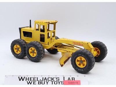 Tonka MR-970 Road Grader #16210 Yellow Pressed Metal Steel 1970s Vintage Vehicle