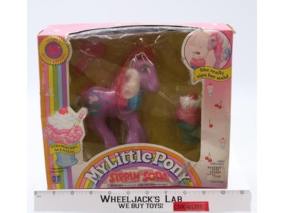 Strawberry Scoops Sippin' Soda G1 My Little Pony MLP 1991 Hasbro NEW MIB