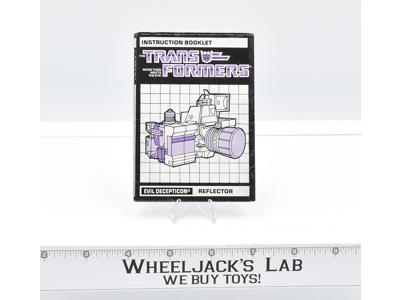 Reflector Action Figure Instruction Manual Booklet 1985 Hasbro G1 Transformers