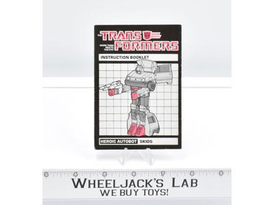 Skids Action Figure Instruction Manual Booklet 1985 Hasbro G1 Transformers