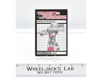 Skids Action Figure Instruction Manual Booklet 1985 Hasbro G1 Transformers