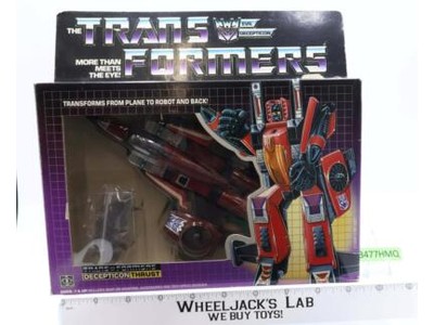 Thrust 100% Complete W/ NICE BOX & FIGURE 1985 Vintage G1 Transformers Hasbro